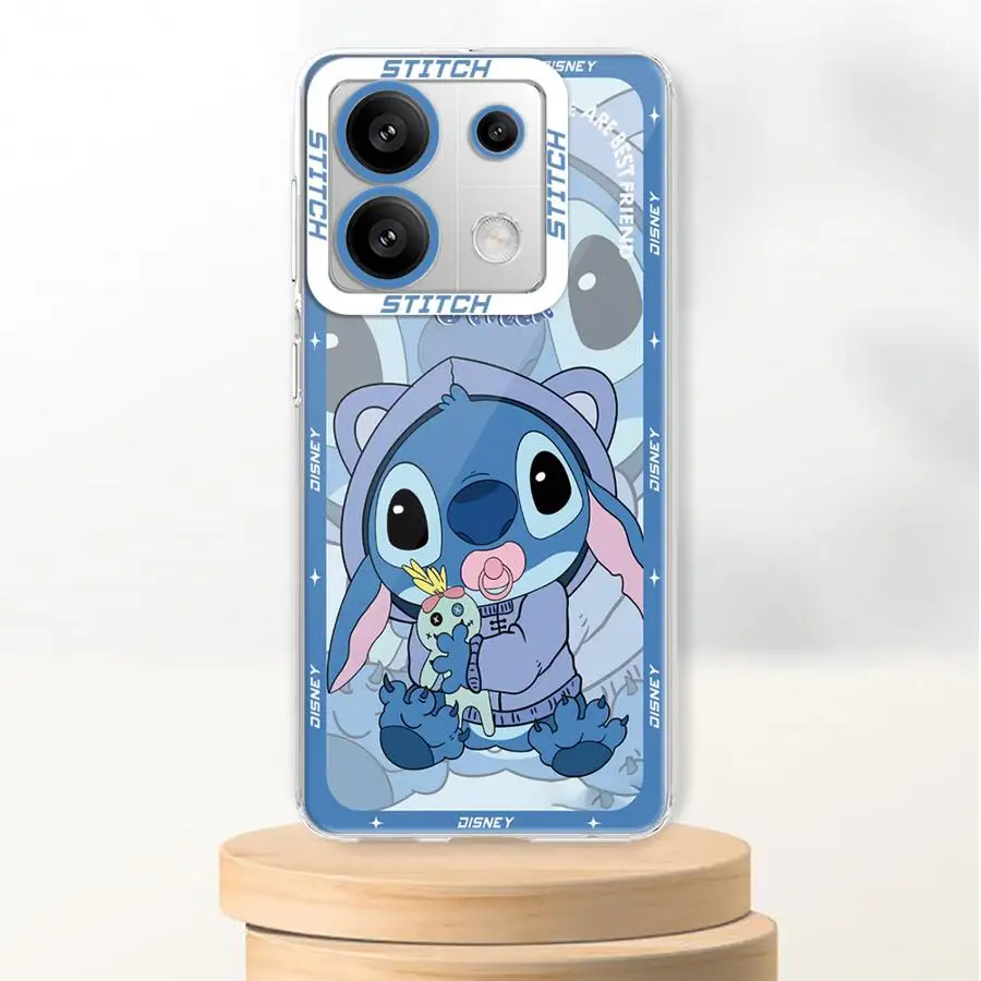 

Прозрачный мягкий чехол Disney Stitch для Xiaomi Poco X3 X4 Pro X5 X3NFC M3 X4 GT Mi 11 Lite 11T Pro, прозрачный чехол