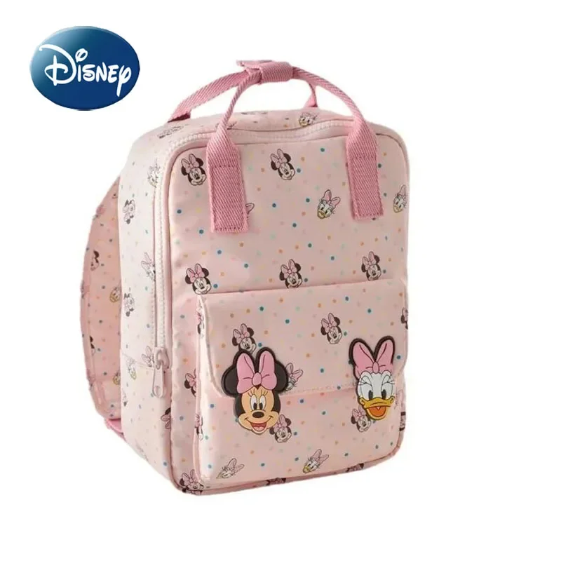 Mochila escolar multifuncional con estampado de Minnie y Mickey Mouse de Disney para niños, mochila para estudiantes moderna y versátil