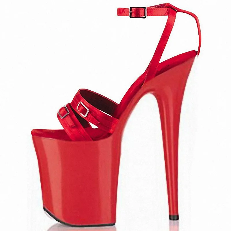 Hentian high stiletto catwalk stage performance shoes 20cm super high heel sandals thick sole platform model women's shoes