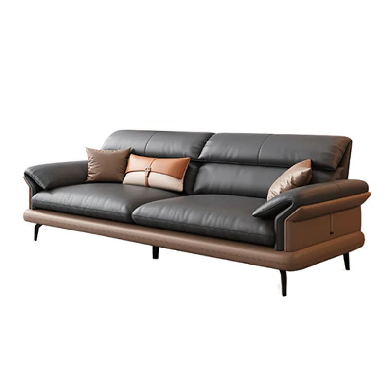 Modern leather, simple reception, business office sofa, casual reception, negotiation office