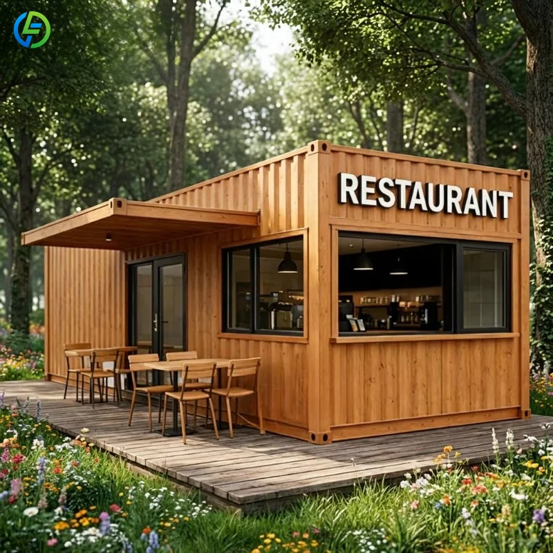 Customized Mobile Shipping Container Restaurant Bar Food Court Kiosk Cafe Shop Custom Modular Container House Business