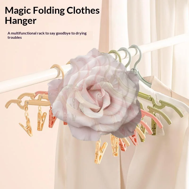 Popular Folding Clothes Hanger With Anti Slip Clips And Space Saving Design Perfect For Travel Home Dorm Clothing Storage