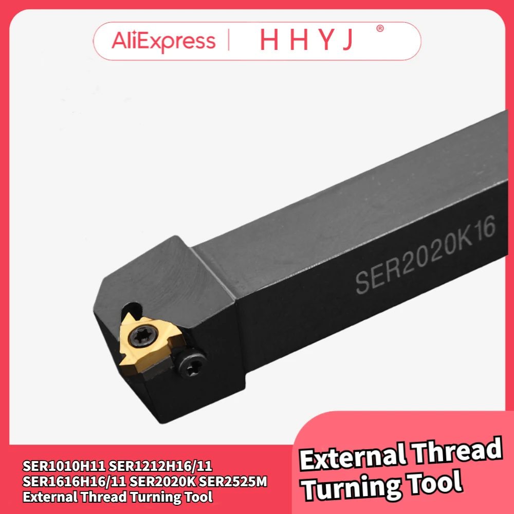 

SER1010H11 SER1212H16/11 SER1616H16/11 SER2020K SER2525M External Thread Turning Tool SER SEL Lathe Cutter bar CNC tool Holder