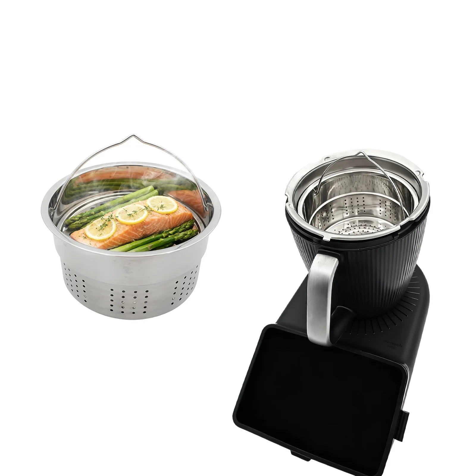 Stainless Steel Steamer Basket Compatible with Thermomix TM7 TM6 TM5 Accessories with Handle Food Processor Spare Parts