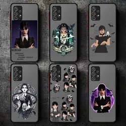 W-Wednesday Addams Phone Case for Samsung Galaxy A32 A33 A34 A50 A51 A53 A54 A70 A72 A73 5G Matte Shockproof Armor Cover