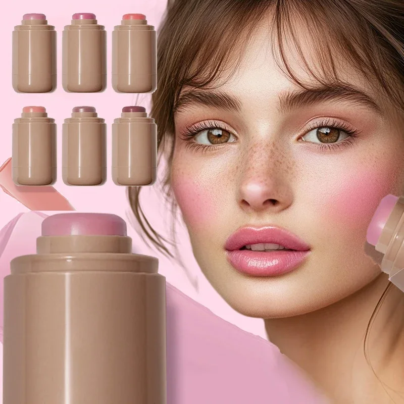 Colorete en barra en crema de 6 colores, Color mate para mejillas, colorete de bolsillo, maquillaje Natural desnudo, colorete, contorno facial y resaltador
