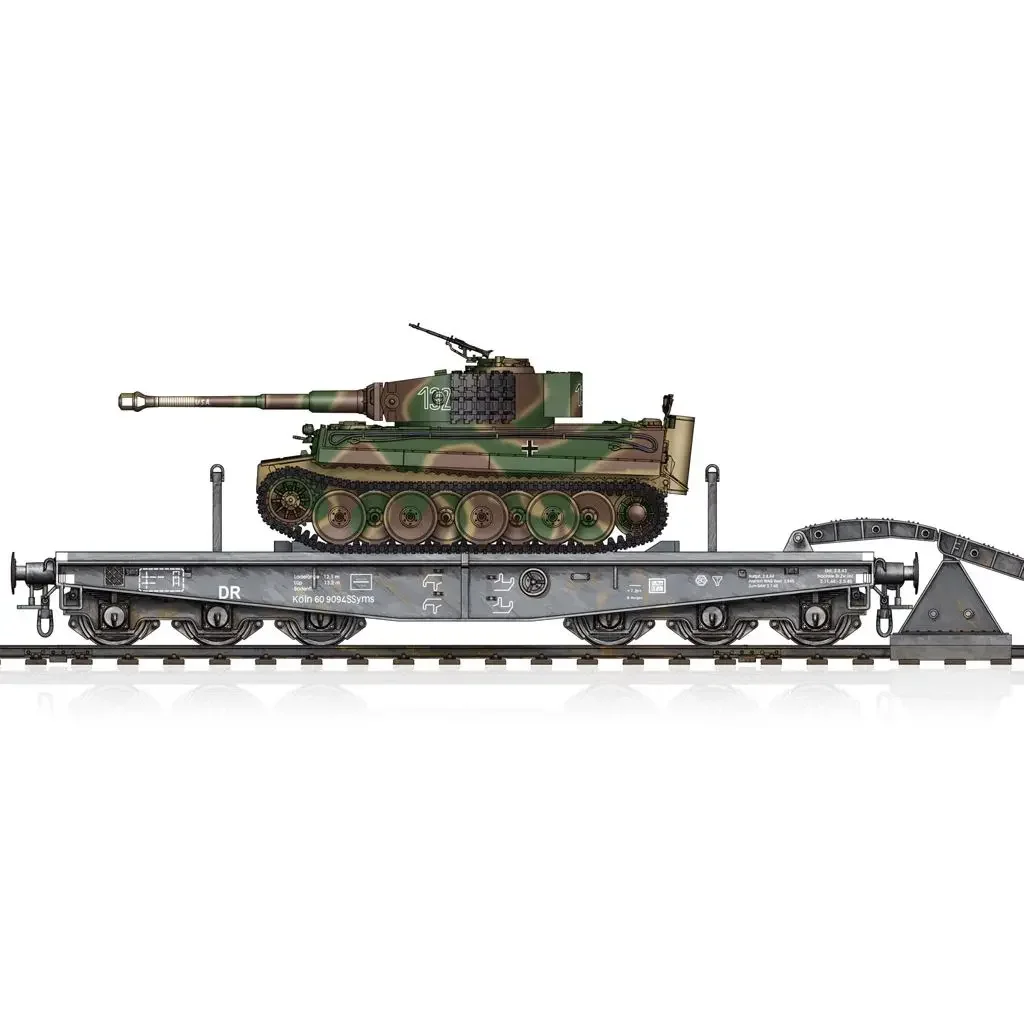 HobbyBoss 82934 1/72 Schwere Plattformwagen Type SSyms 80&Pz.Kpfw.VI Ausf.E Sd.Kfz.181 Tiger I- Scale Model Kit