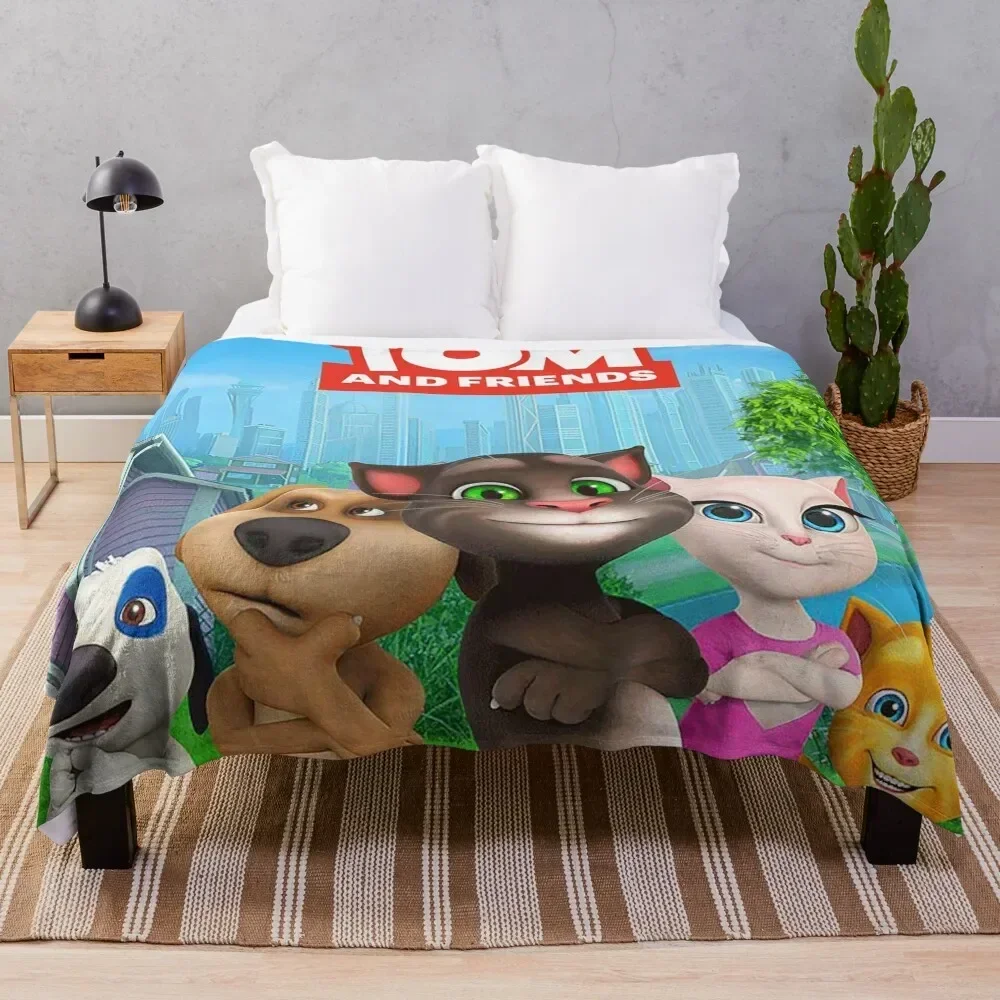 

Copy of My Tom and 2 friends Talking About Throw Blanket Portable Lightweight Blanket for Travel Camping