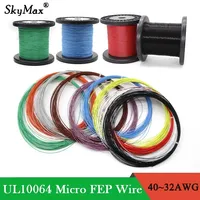 10/20/50/100/200/500M UL10064 PTFE Wire 40/36/34/32AWG PEP Plastic Solder High Conductivity Copper Cable Fine Micro Litz Wires