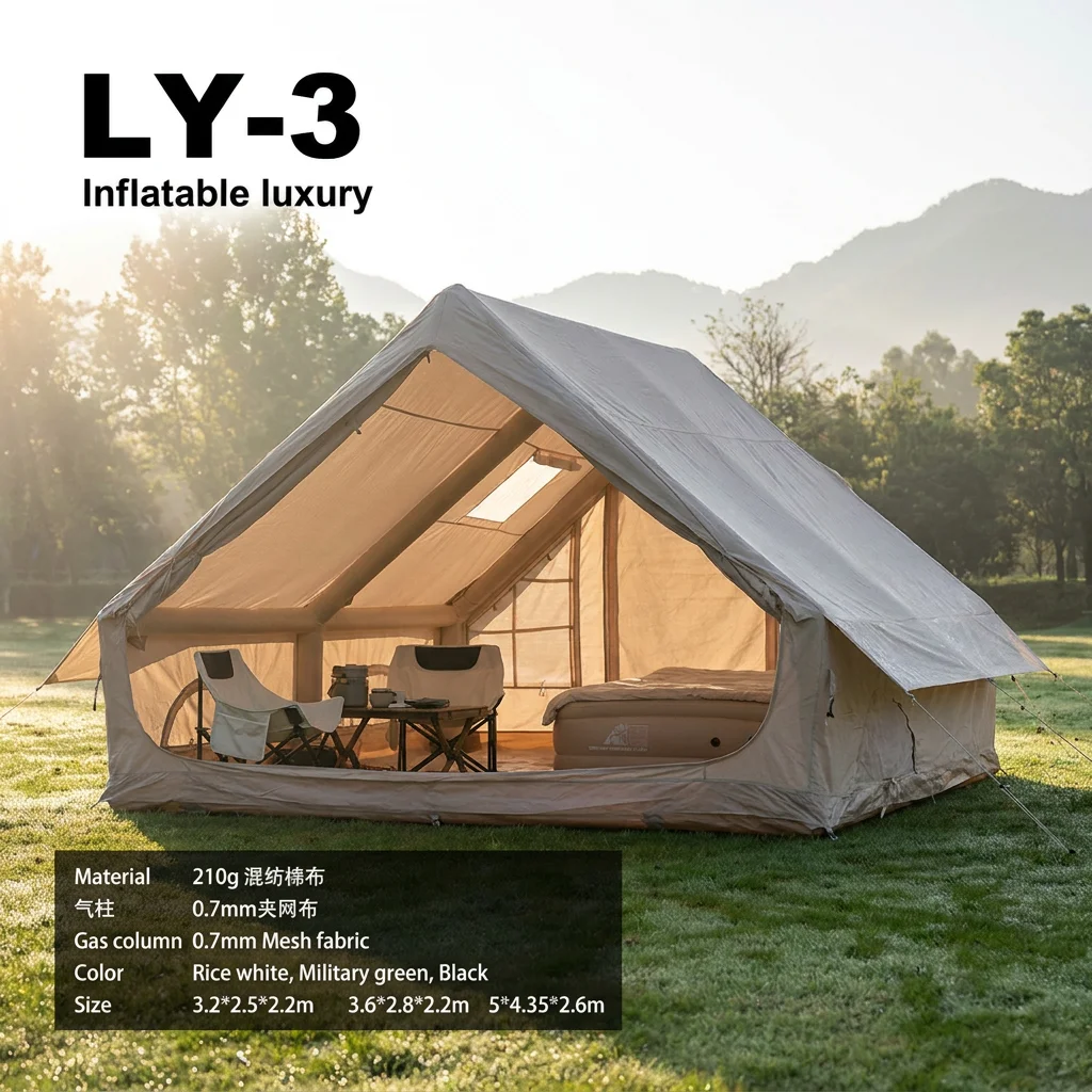Desert Outdoor Waterproof Portable PVC Inflatable Camping Tent Four-Season Double Layer Luxury Tent For 1-2 Persons