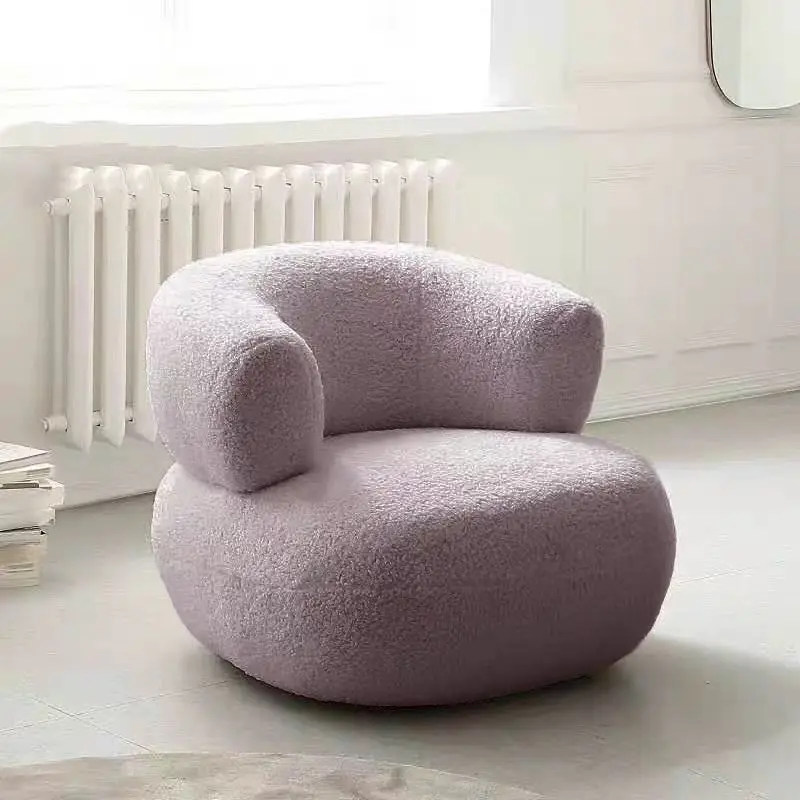 Hot Bedroom Furniture Nordic Furniture Lazy, Chair, Balcony, Sofa Chair Lamb Wool, Nordic Bedroom, Living Room, Single, Sofa, St image 5