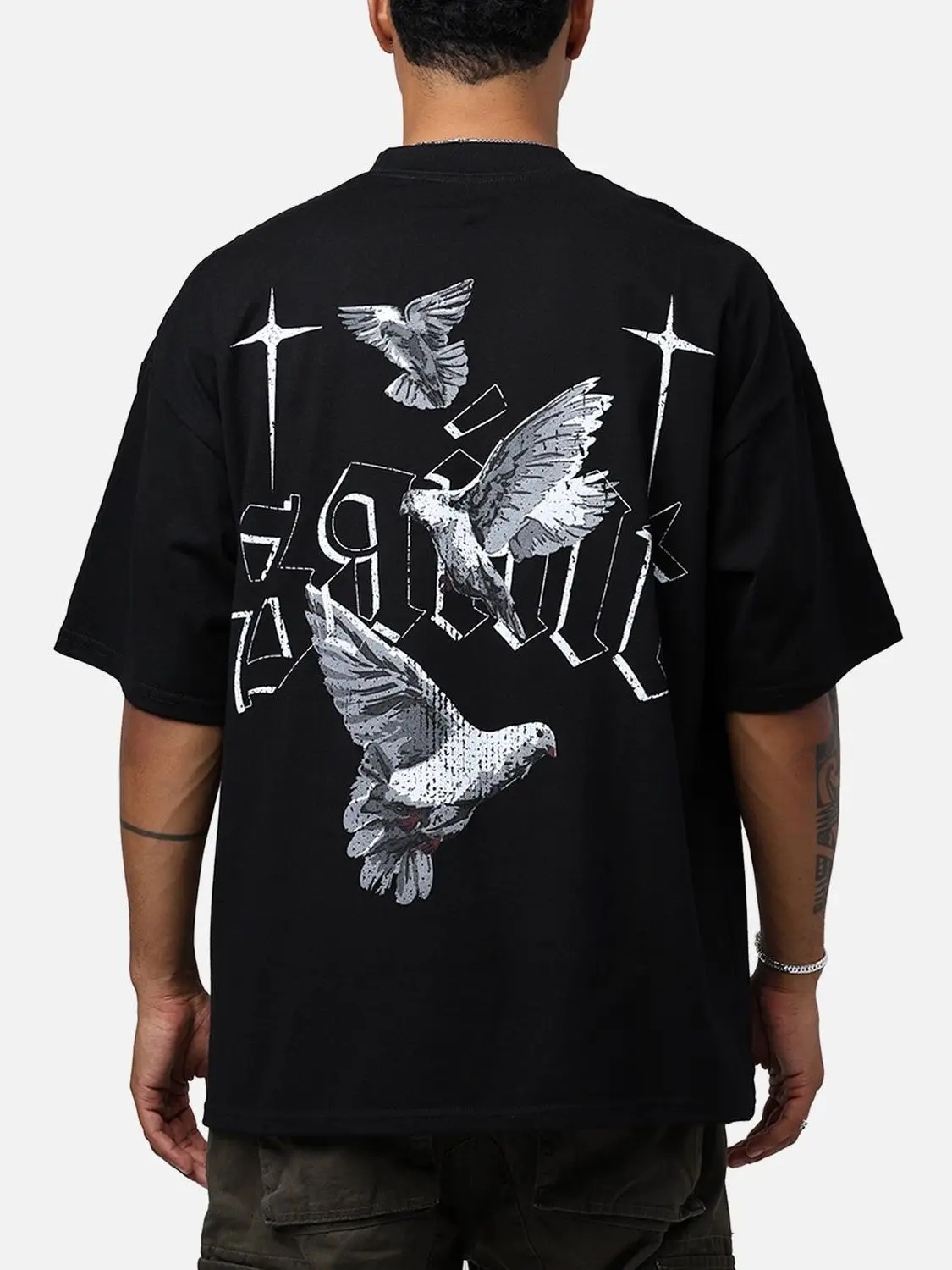 Dark Style American Retro Lazy Letter Print Short Sleeve Black T-Shirt Youth Summer Cotton Casual Top for Men And Women