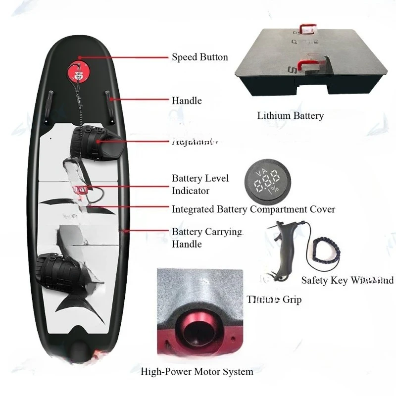 Prancha de surf elétrica elétrica EPP de fibra de carbono