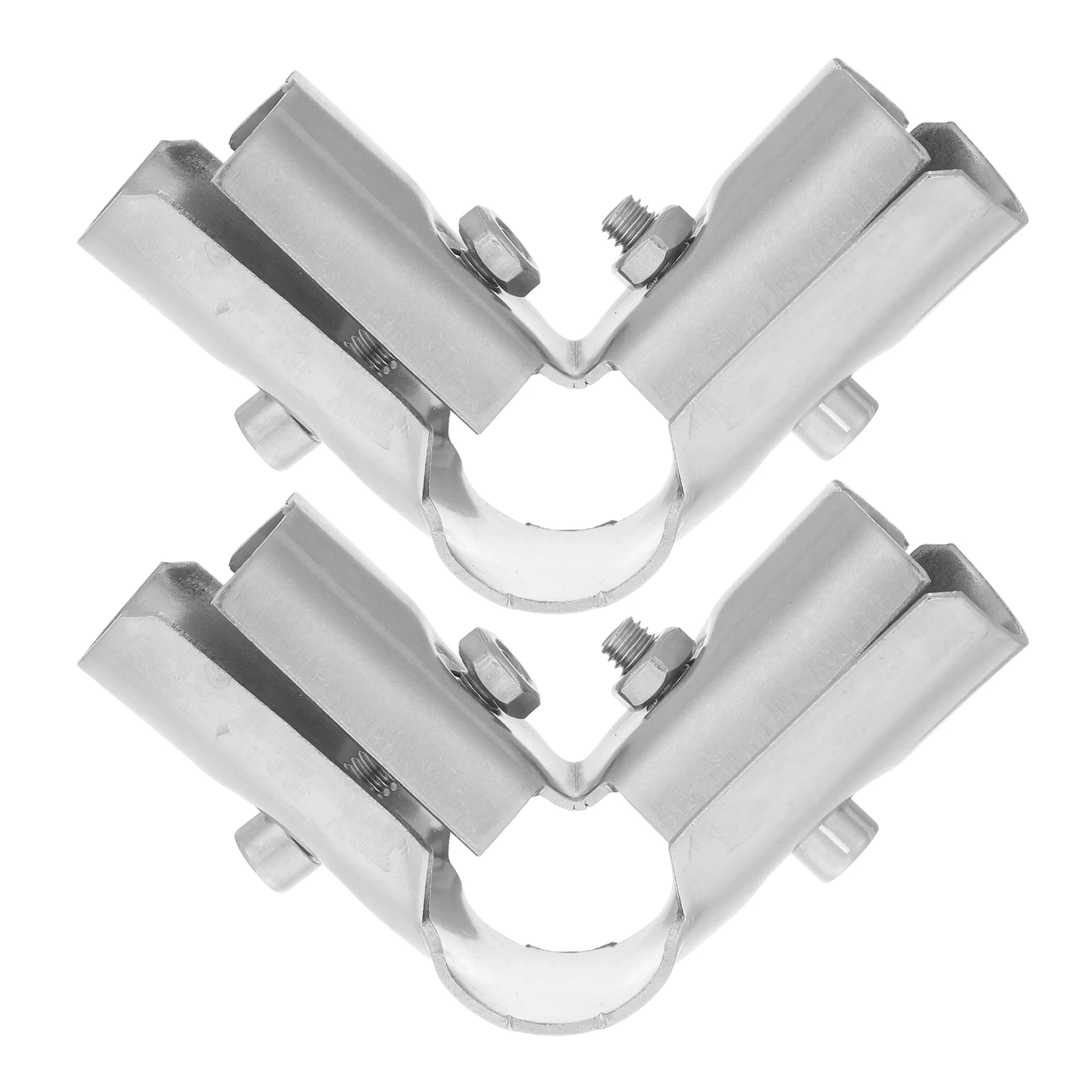 

2 шт. соединители для труб из нержавеющей стали, зажимы для концевых направляющих для тепличных стеллажей, фитинги для труб промышленного использования, соединители для рельсов