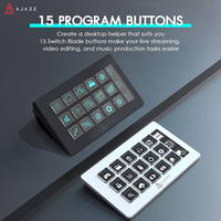 AJAZZ AKP153E Stream Deck Wired Mini Visual Keyboard Multifunctional Console Panel 15 Macro Keys Custom Button Trigger Actions