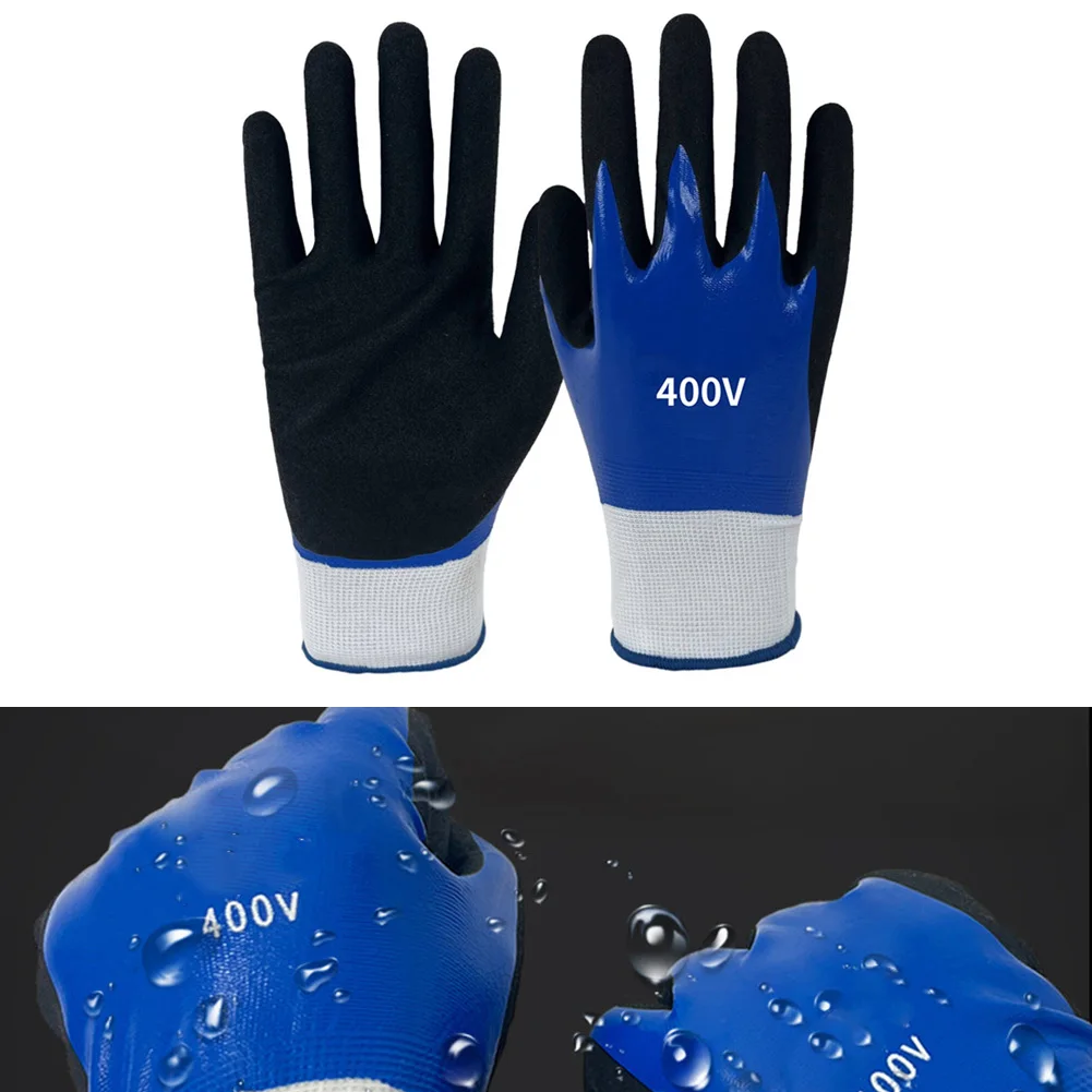 Electrician Insulating Glove 400V Voltage Resistance Blue Color Touch Screen Compatible Tool Safety Industrial Protection