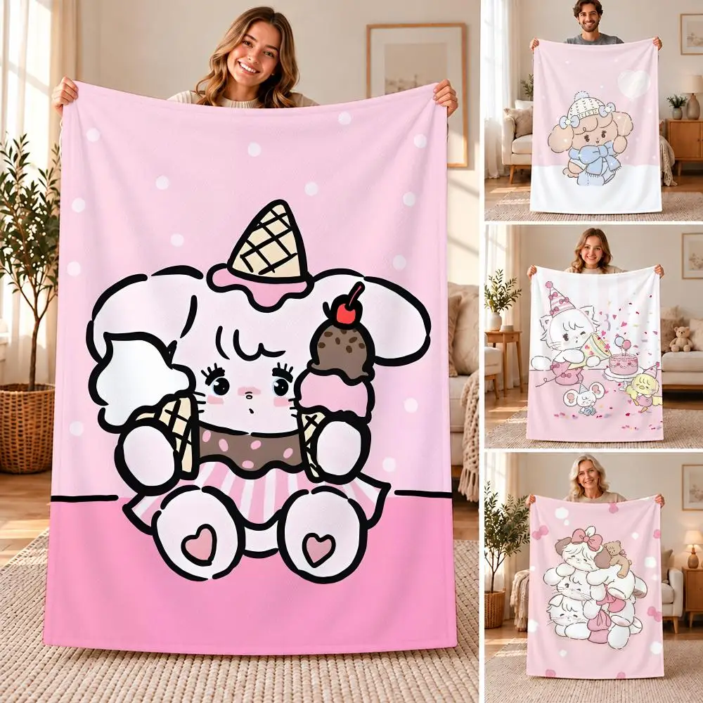 Brand Mikko Throw Soft Flannel Throw Blanket for Sofa, Bed Dorm Nap Pet Blanket Gift Available