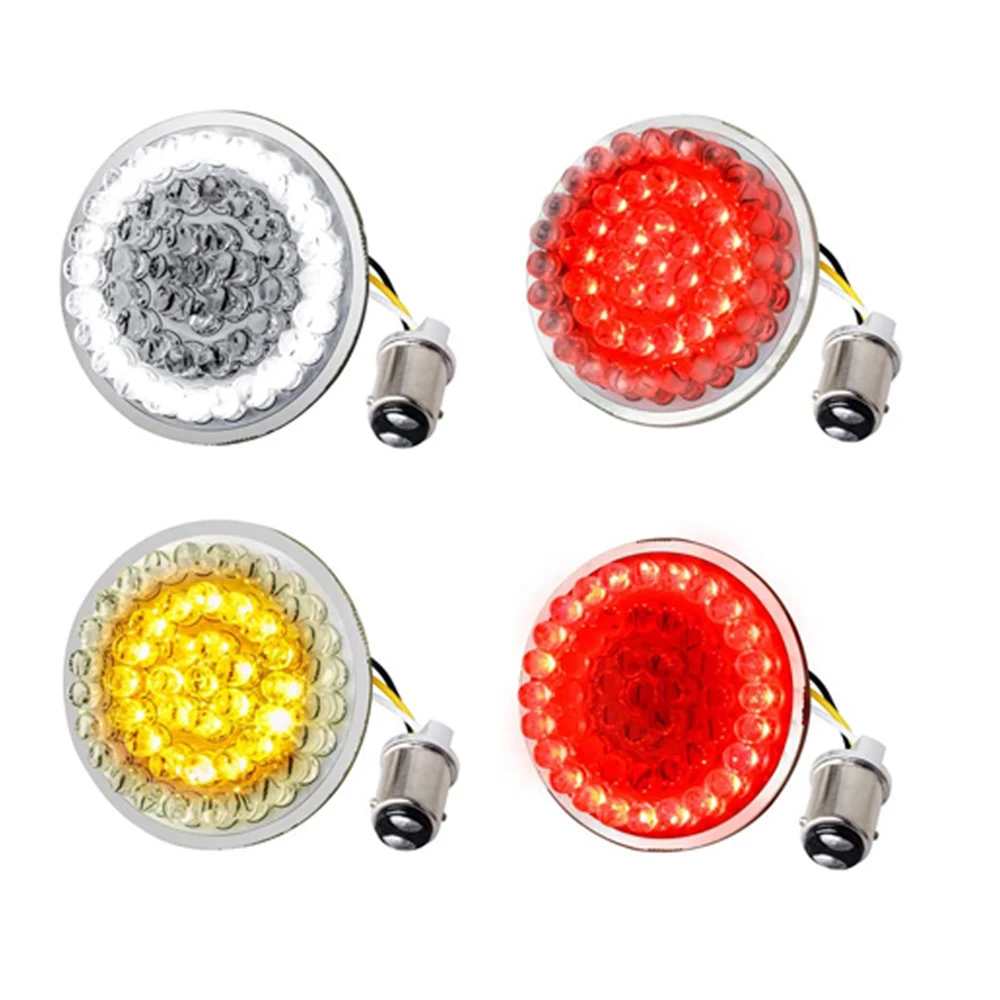 

2In Bullet Front & Rear LED Turn Signals 12V Motorcycle Brake Running Lights Panel with 1157 Base For Harley Sportster Dyna Iron
