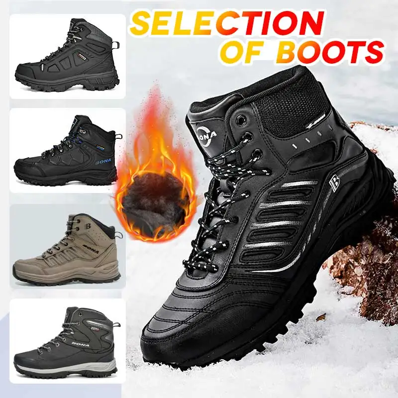 BONA 2024 Arrival Outdoor Hiking Boots Men Winter Shoes Walking Climbing Shoes Man Mountain Sport Boots Masculino Trendy Large