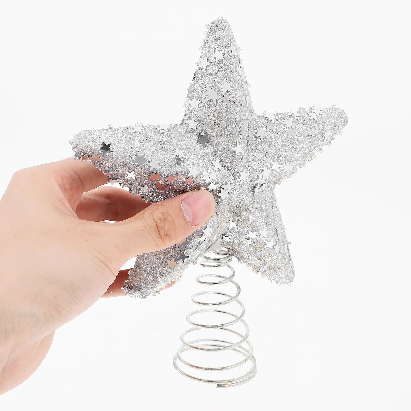 

Christmas Tree Topper Star Glitter Surface Foam Iron Material Classic Xmas Decoration Christmas Tree Star