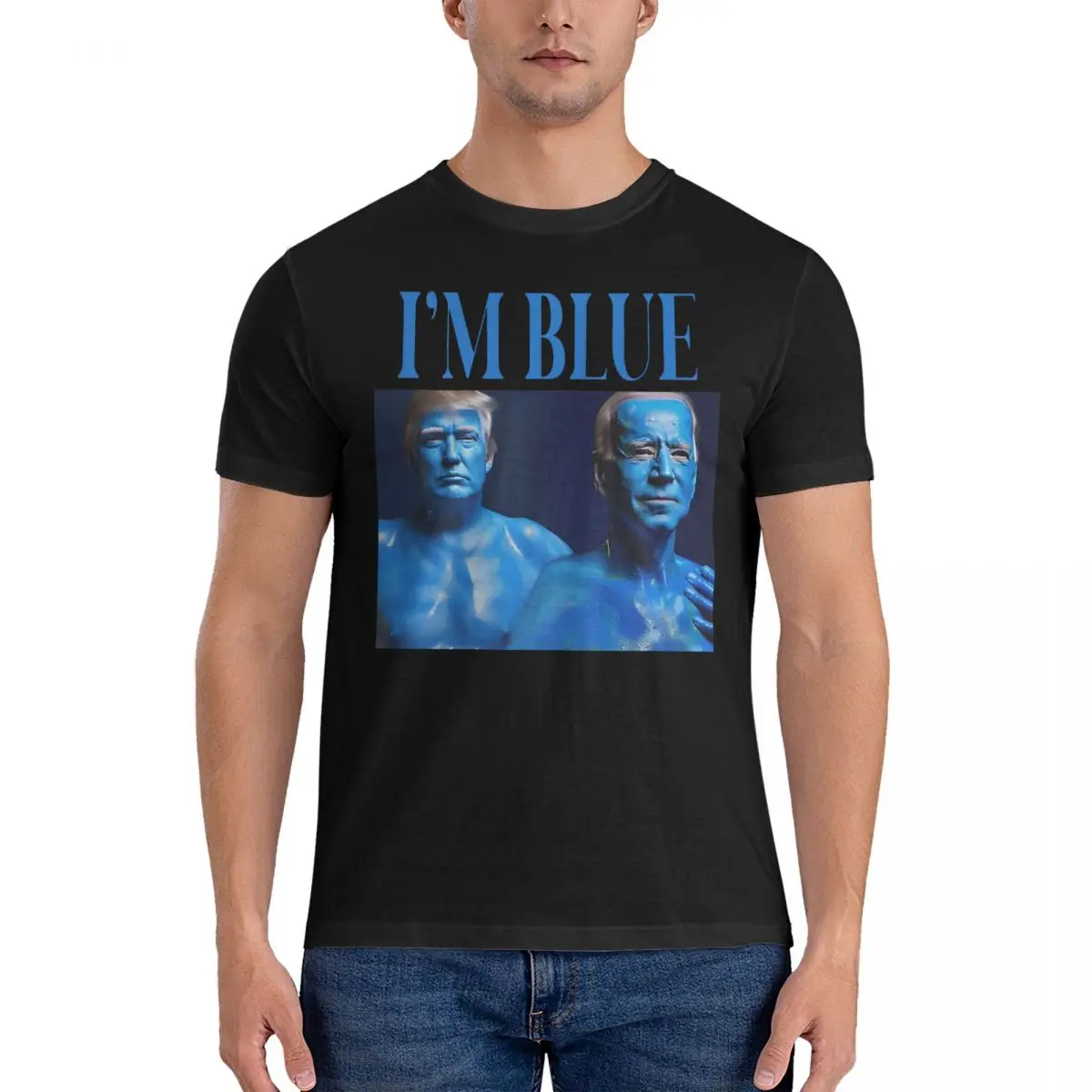 

Biden Ft. Винтажные хлопковые футболки с коротким рукавом с надписью «I'm Blue Merch»