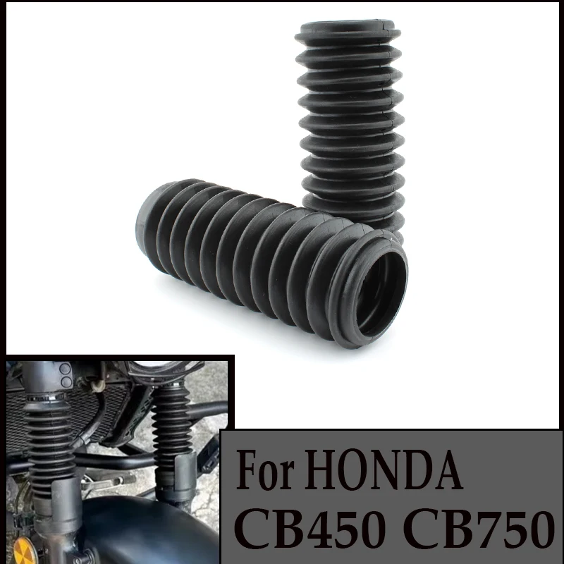 For Honda CB550K CB750 Diecast Sandcast Engine CL450 Scrambler CB750F  46mm Fork Covers Front Rubber Gaiters Gators Shock Boots