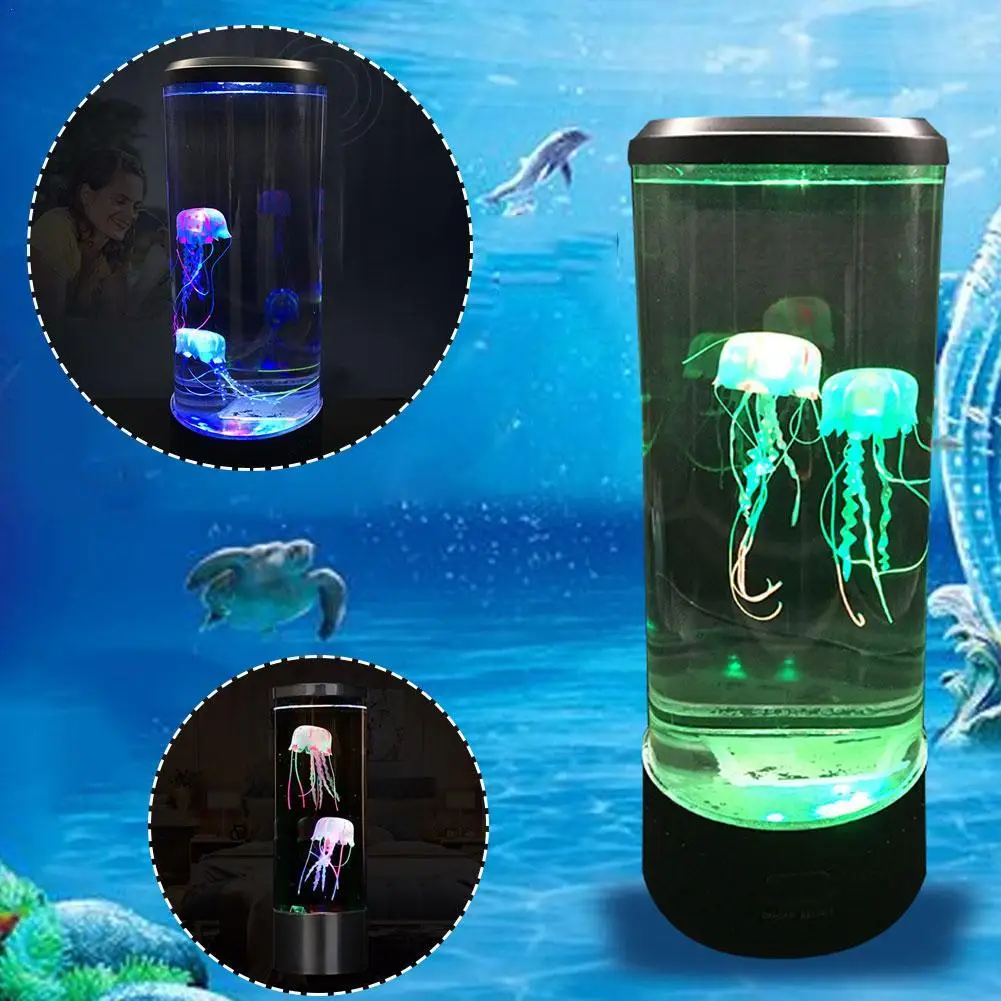 

LED Fish Lamp Multi-Color Aquarium Tank USB Night Light Simulated Fish Bubble Table Lamp for Home Desk Bedroom Living Room