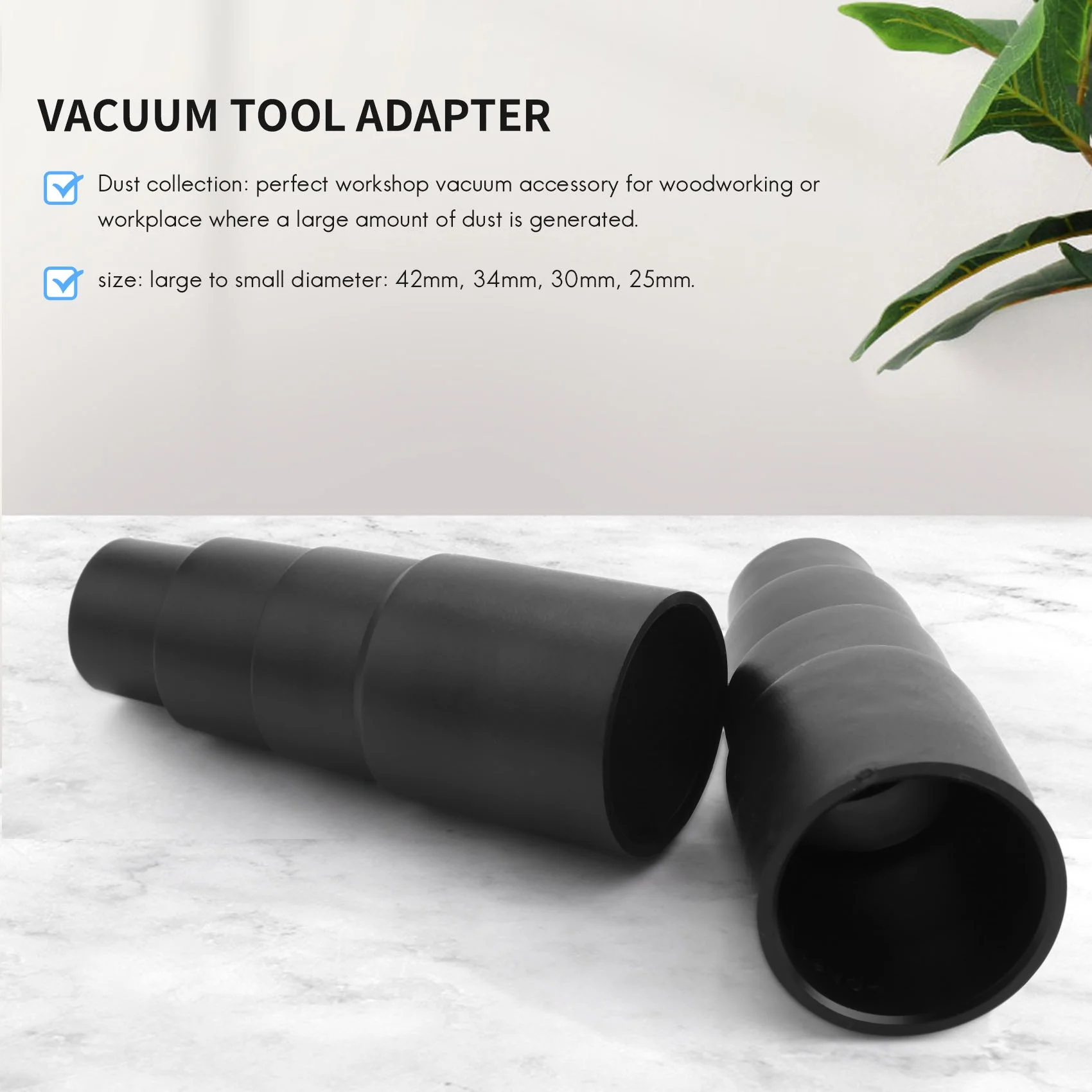 2Pcs Wet/Dry Vacuum Universal Tool Adapter Designed to Fit More Vacuums and Attachments