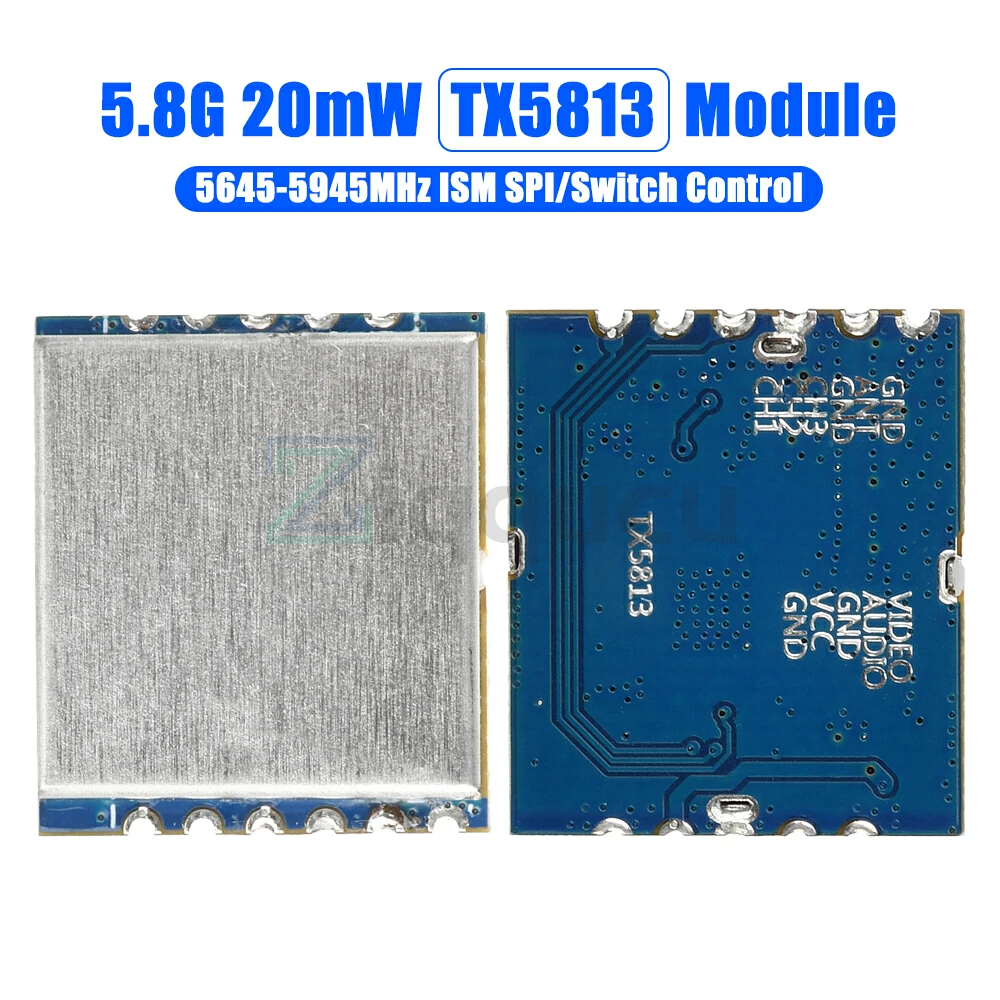 5,8G 20 МВт VTX TX5813 Модуль передатчика Модуль радиочастотного передатчика 8-канальный модуль FM VTX Управление SPI/управление переключателем