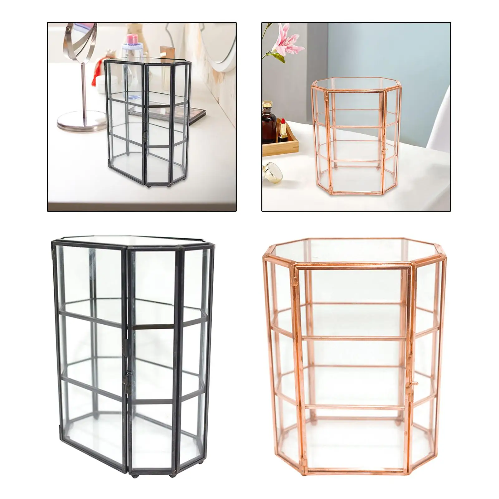 

Clear Glass Jewelry Box Jewelry Display Organizer Christmas Gifts Tabletop Home Decor Vanity Lidded Box for Necklace Trinket