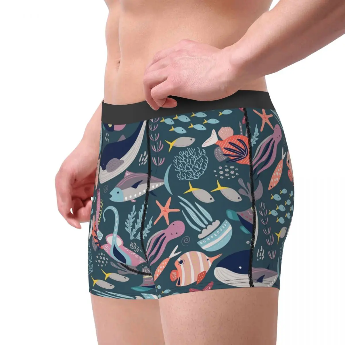 Marine Parade Animals of The Sea Clever Gentle Free And Happy Underpants Homme Panties Male Underwear Ventilate Shorts Briefs