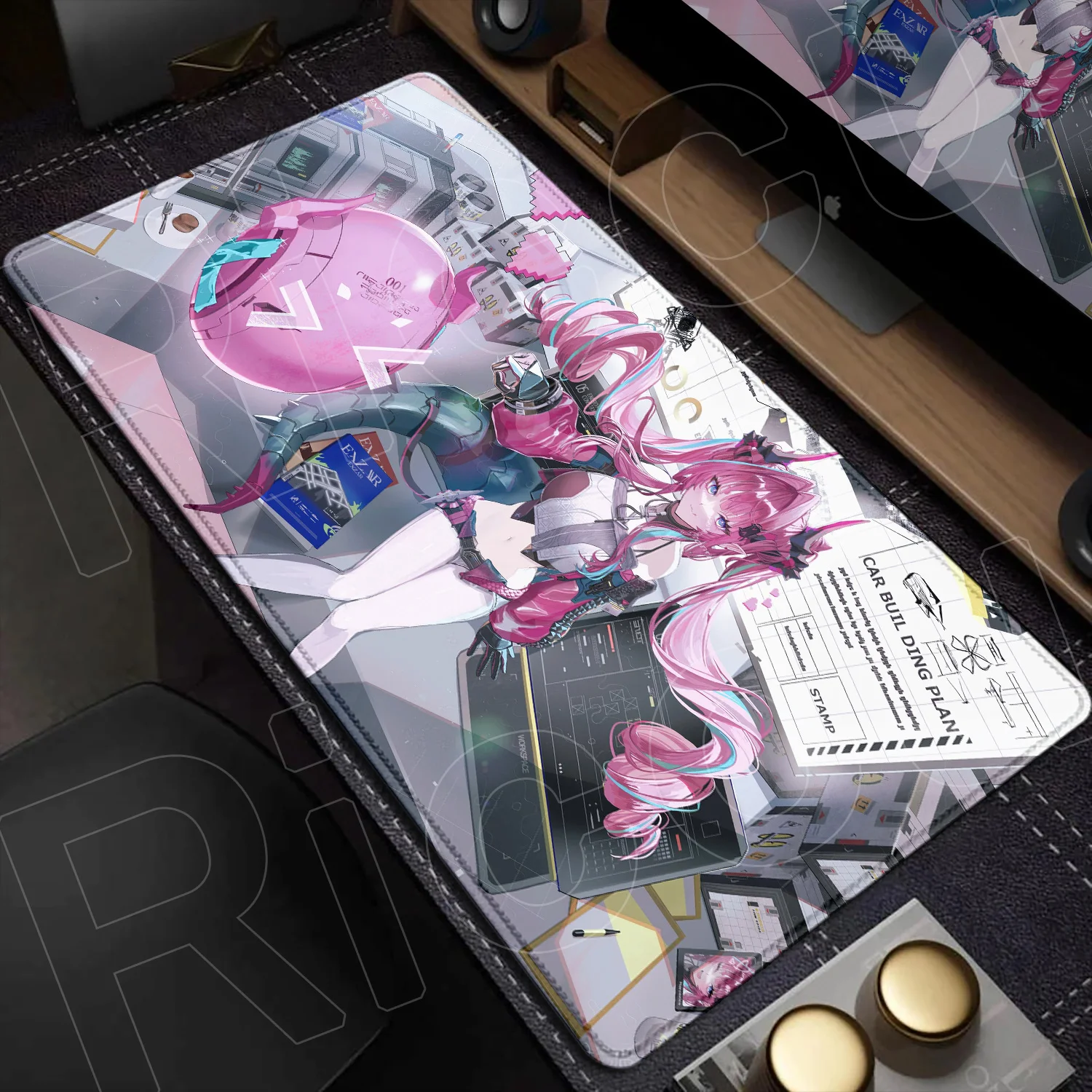 Podkładka pod mysz XXL Game Arknights Endfield Yvonne, antypoślizgowa gumowa mata dla graczy, podkładka na biurko, duża ochronna podkładka pod laptopa do biura. — zdjęcie produktu 2