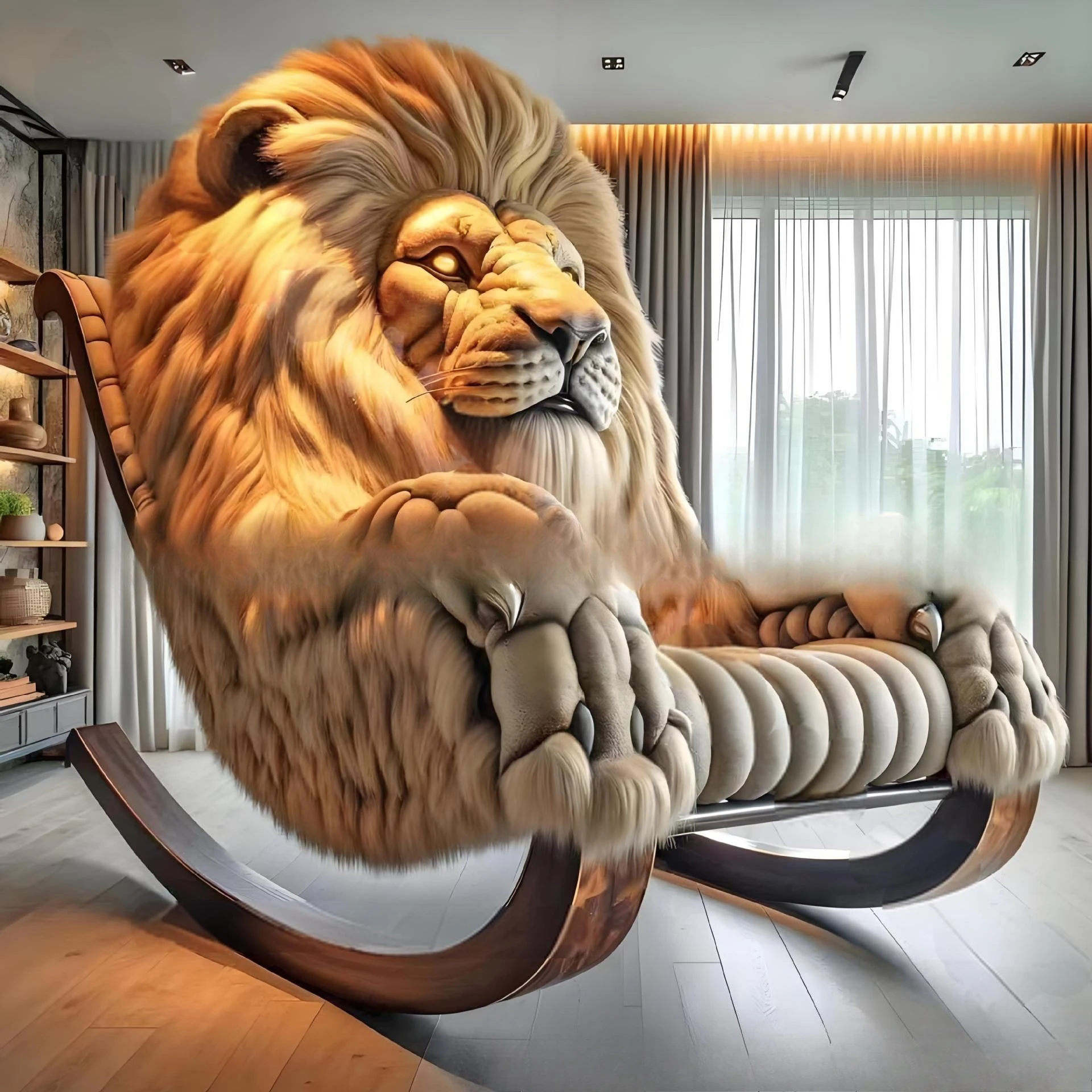 Lion sofa chair living room furniture sofa bedroom bed size apartment