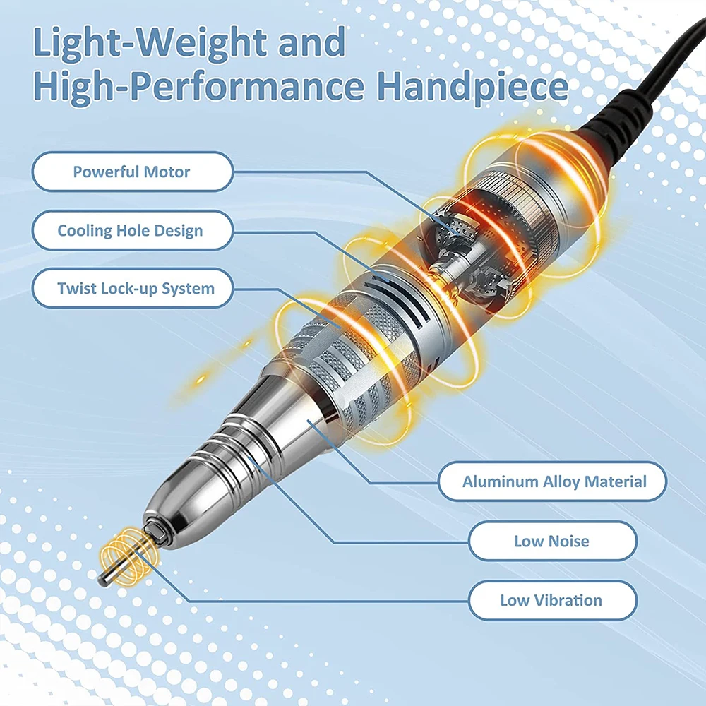 Machine de manucure électrique avec contrôle tactile et écran LCD, perceuse à ongles 35000 tr/min, lime à ongles électrique pour ongles en Gel acrylique