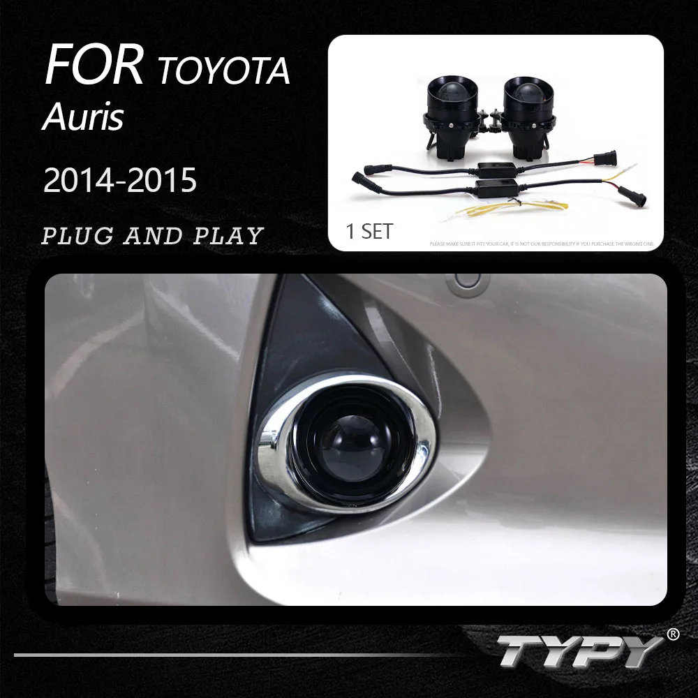 TYPY Fog Lights For Toyota Auris 2014-2015 Clear Fog Lights Three Color Light High Beam Effect Plug And Play Car Accessories