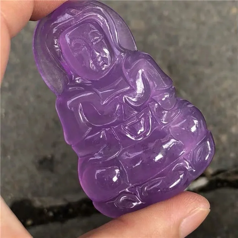 

Ice Violet Jade Pendant Guanyin Bodhisattva Jade Pendant