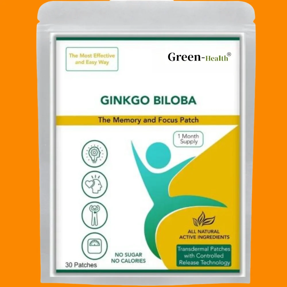 Ginkgo Biloba Patch Gingko Transdermal Patches - 30 Patches One Month Supply