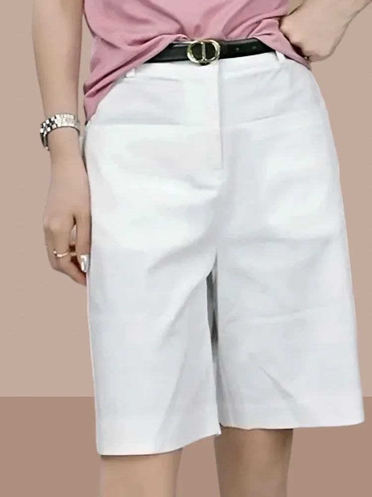 Casual High Waist Wide Leg Pants Short Length Loose Fit Thin Style Versatile Five-Point Pants Summer New Arrival Ladies' Fashion
