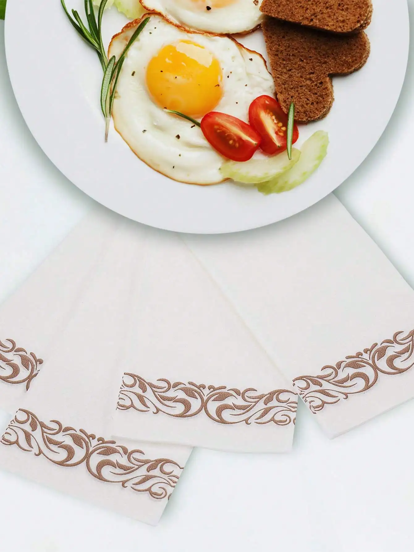 25pcs - Rose gold European style disposable napkins for Western cuisine