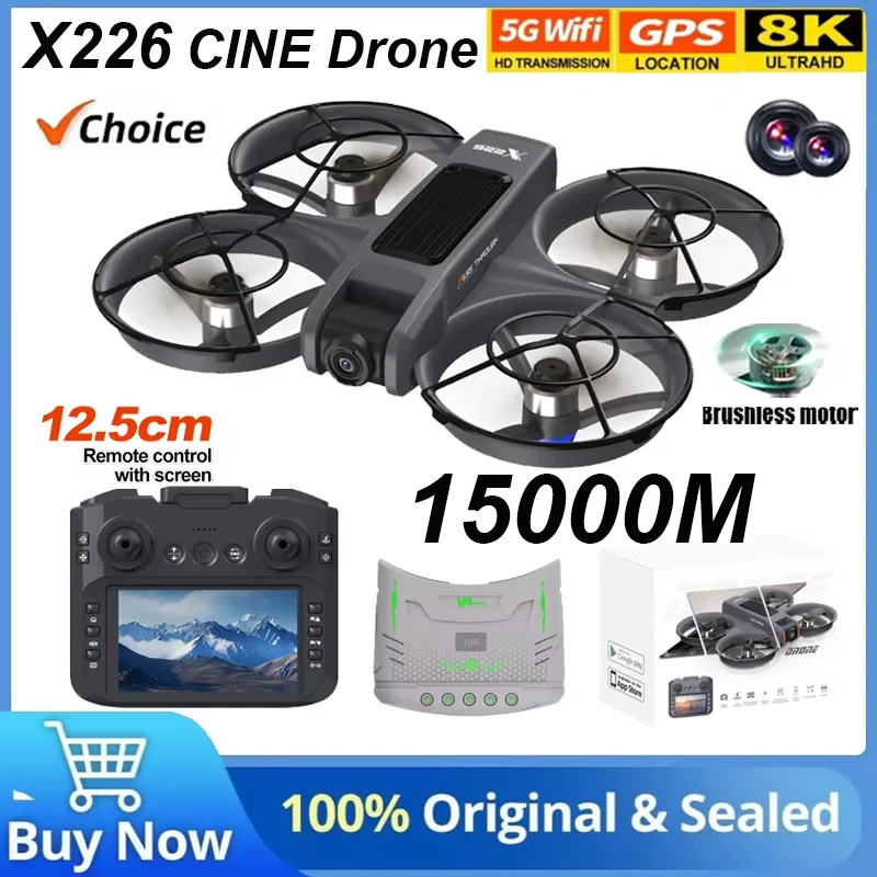 Nouveau X226 Mini Drone RC avec double caméra professionnelle 8K HD 6 axes Mode sans tête 360 Fly télécommande quadrirotor garçons enfants cadeau Drones