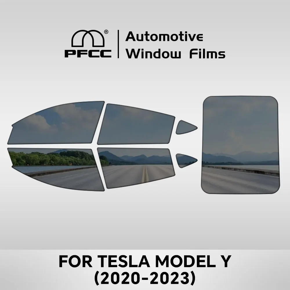 PFCC Pre-cut Car Window Privacy Tint Film For Tesla Model Y 2020-2023 Auto Sticker Foils Ceramic Solar UV Protector Mirror Films