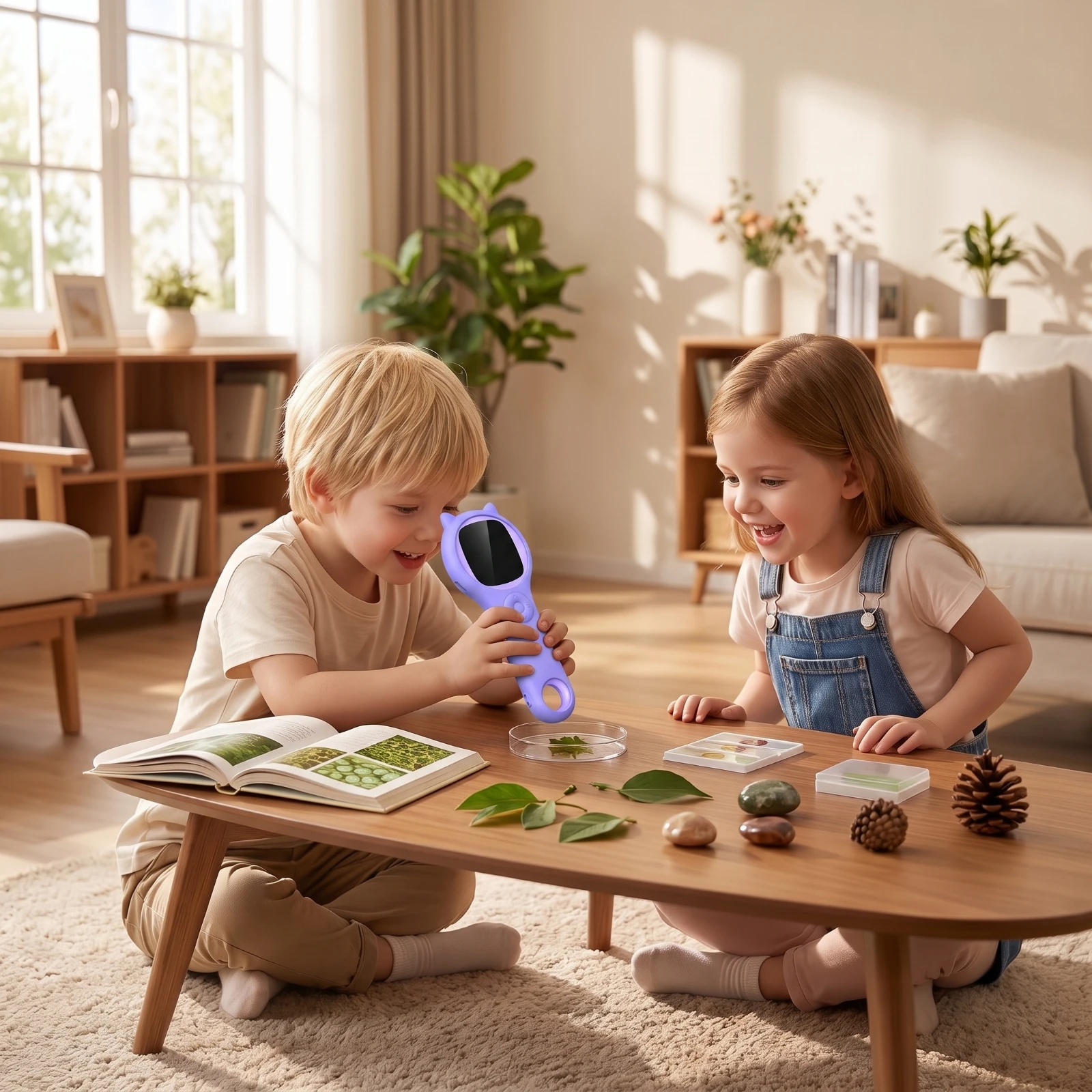 Microscope Toy with Screen Educational Microscope with Screen Lightweight Compact for Children, Outdoor Exploration, Classroom
