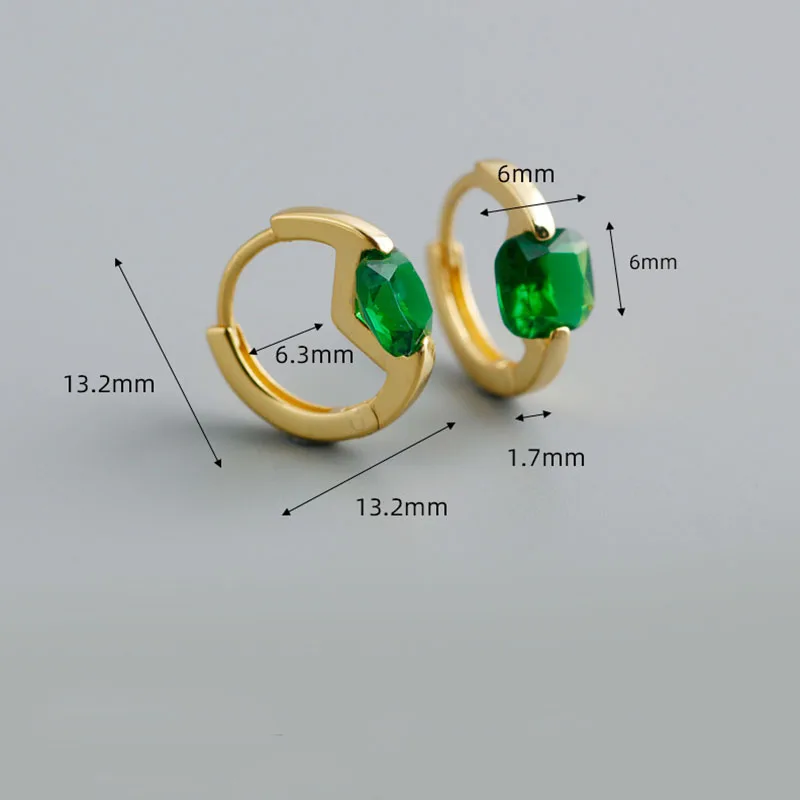 Ensir New Small Colored zircone Square Luxury Woman orecchini a cerchio Piercing gioielli per feste di matrimonio