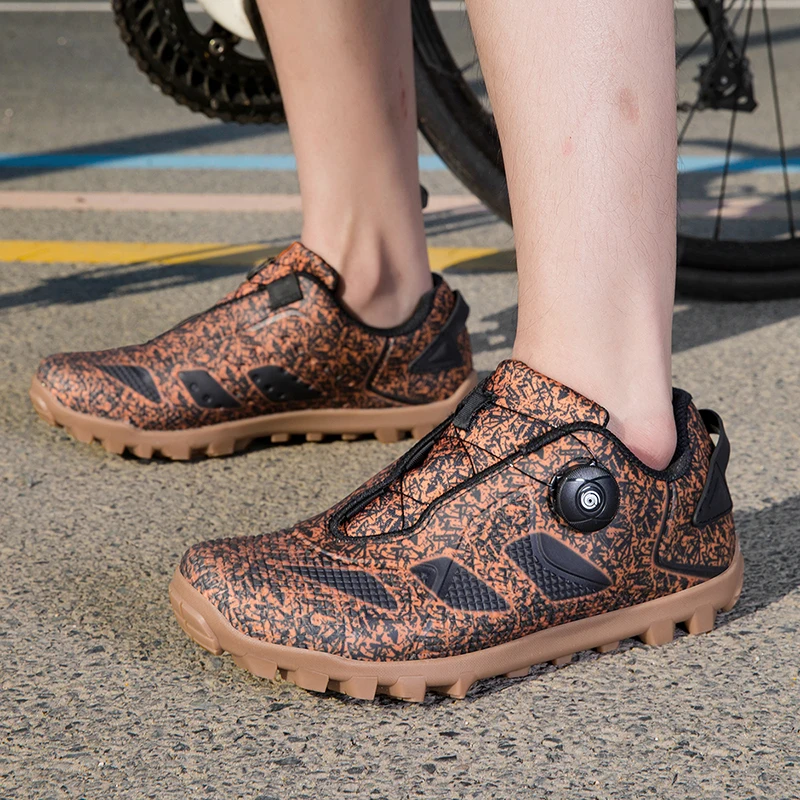 

Summer bicycle professional cycling shoes suitable unisex rotating buttons breathability comfort casual assistance riding shoes