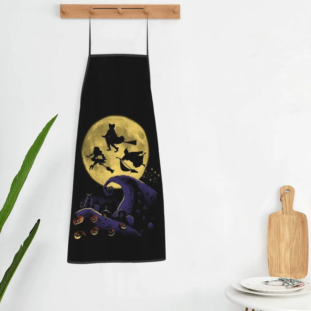 Custom Witch Halloween Hocus Pocus Funny Aprons Men Women Adult Unisex Kitchen Chef Bib Tablier Cuisine Cooking Baking Painting