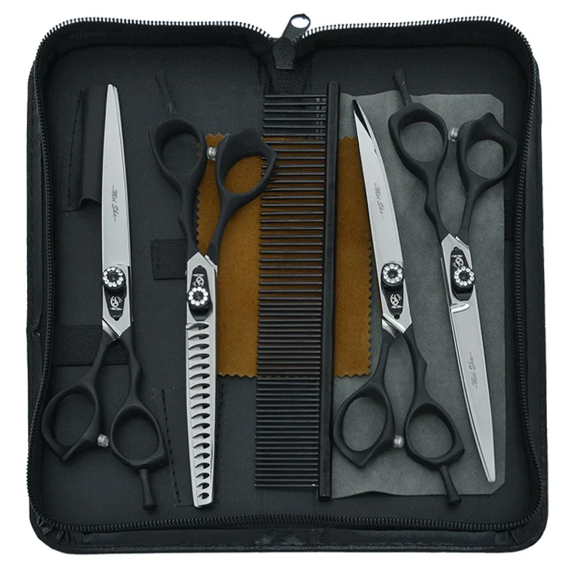 

7 inch Meisha High Quality Professional Pet Grooming Scissors Kit Animals Cutting Thinning Curved Shears Dog Cat Supplies B0058A