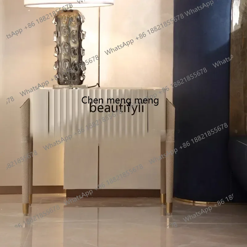 SS ss7486 Italian light luxury solid wood bedside table L12