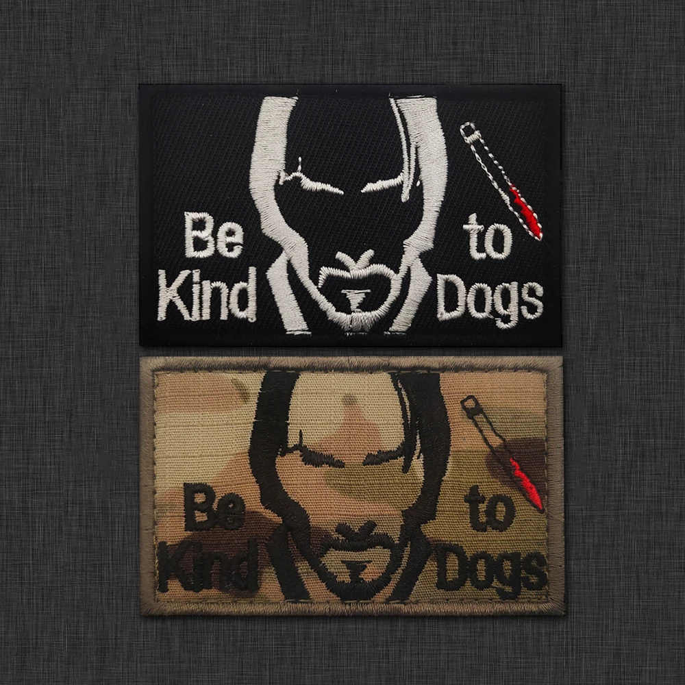 BE TO KIND DOGS ricamo patch rifiuti di ferire proteggere gli animali braccialetto distintivo tattico per abbigliamento zaino decorazione fai da te