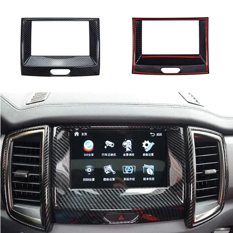 ABS Carbon Fiber for Ford Ranger Everest Endeavour 2015–2022 Color Center Console Navigation Panel Cover Accessories
