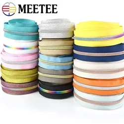 4-10Meters 5# Nylon Zippers Colorful Tooth Coil Zipper for Garment Bags Zip Tape Repair Kit DIY Clothes Tailor Sewing Accessory
